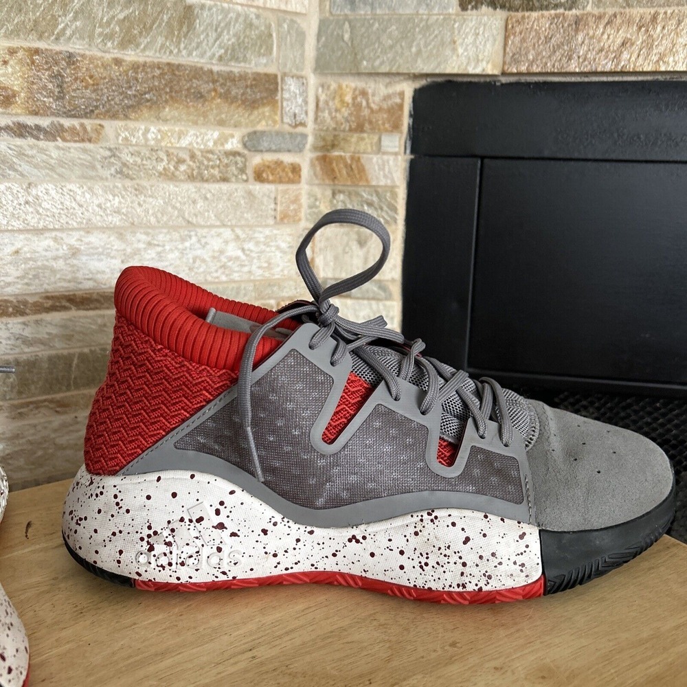 Adidas Pro Vision‎ Men's Basketball Shoes Grey Burgundy Skull G27754 Size 10.5 - Picture 6 of 11